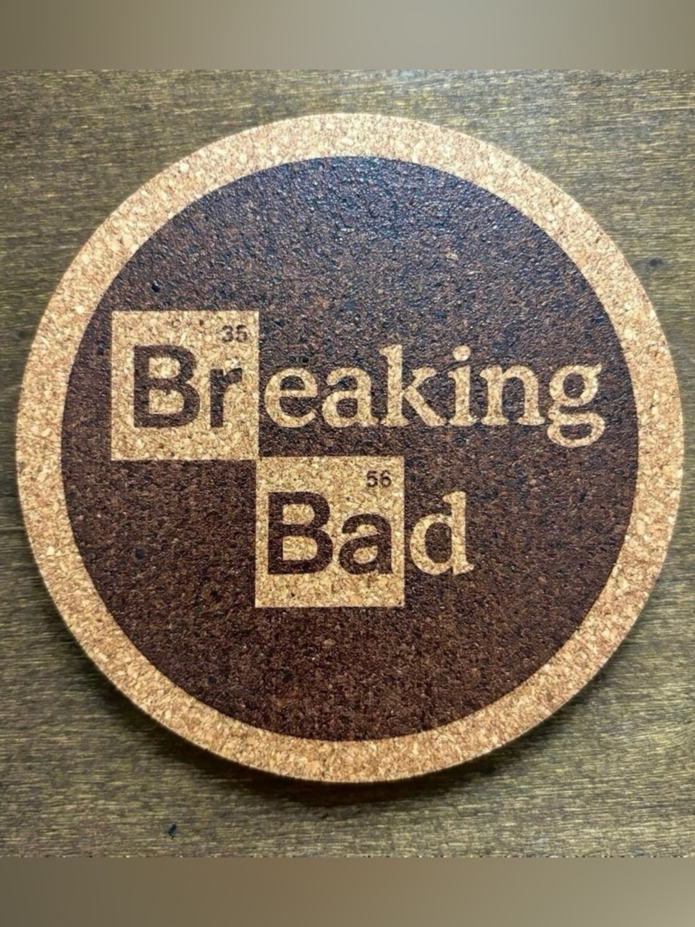 Breaking Bad Logo Laser Engraved Cork Coaster